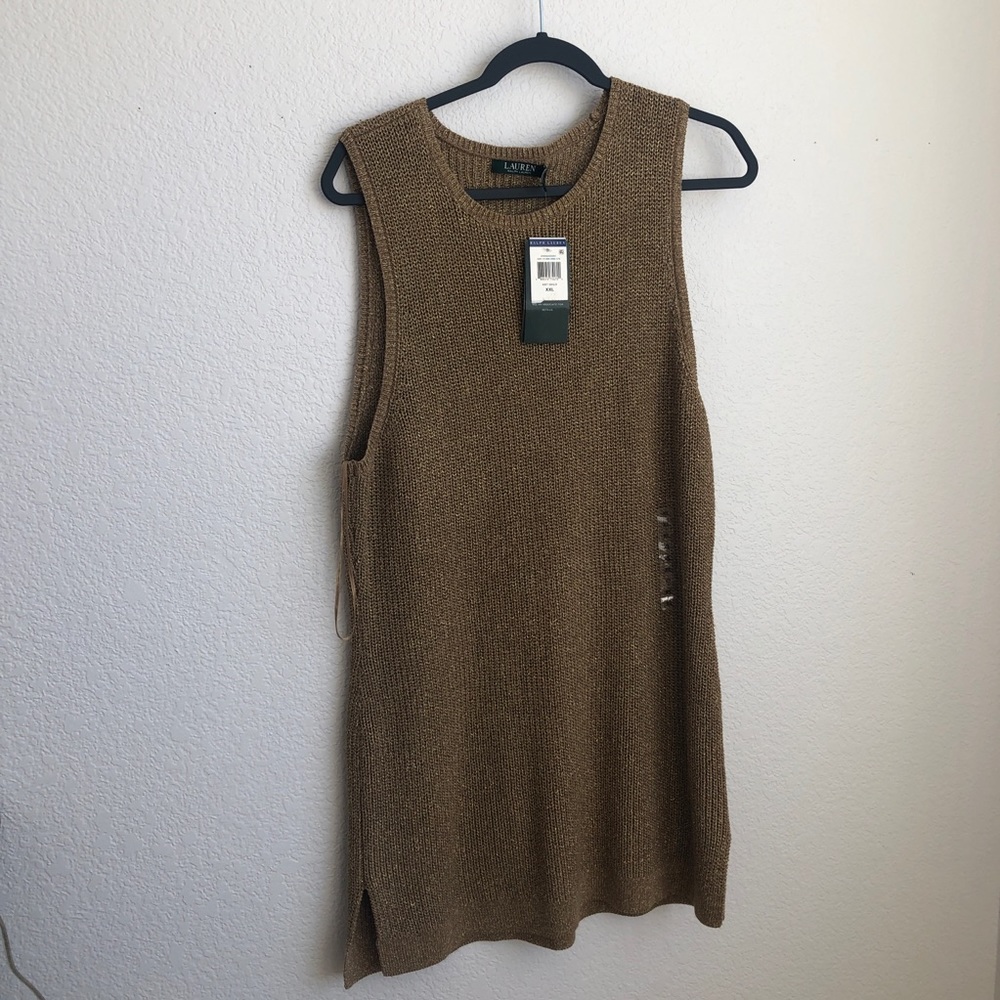 NWT metallic sweater sleeveless dress tunic